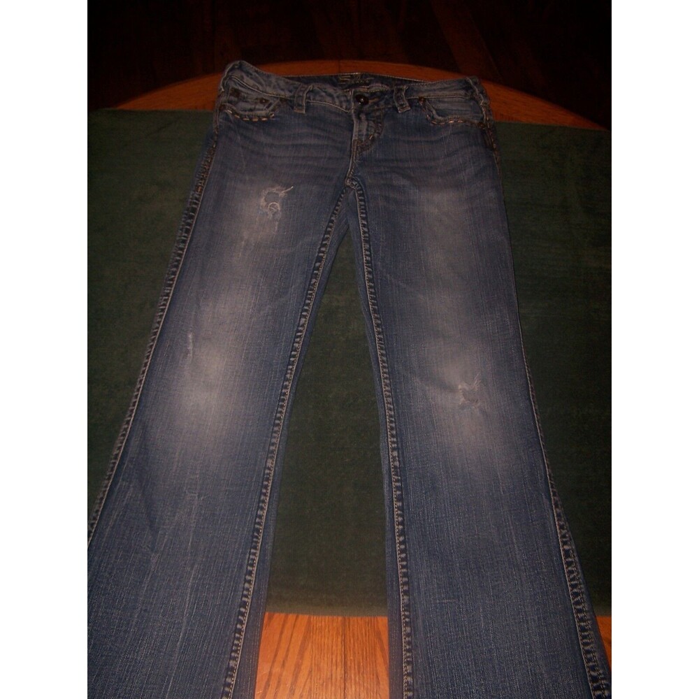 BUCKLE SILVER Frances womens STRETCH JEANS Actual 27X31 - Picture 2 of 6